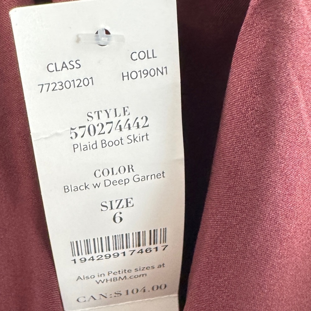 White House Black Market Women Plaid Tweed Mini Skirt 6 Black Red White Holidays - Picture 5 of 13